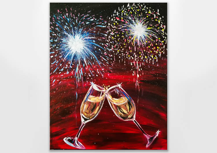 Cheers in the Red Sky Painting Classes Nashville CourseHorse Yaymaker